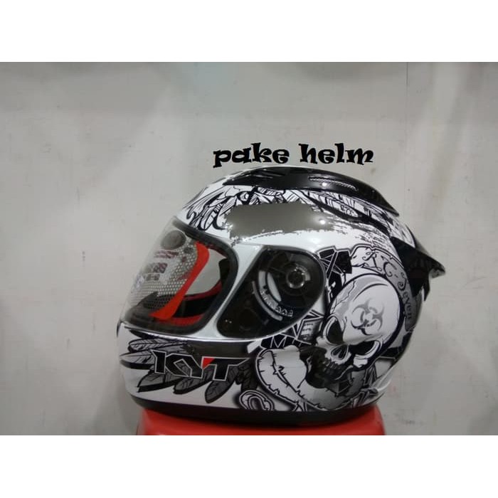 HELM KYT RC 7 RC SEVEN WHITE BLACK GUN METAL RC7