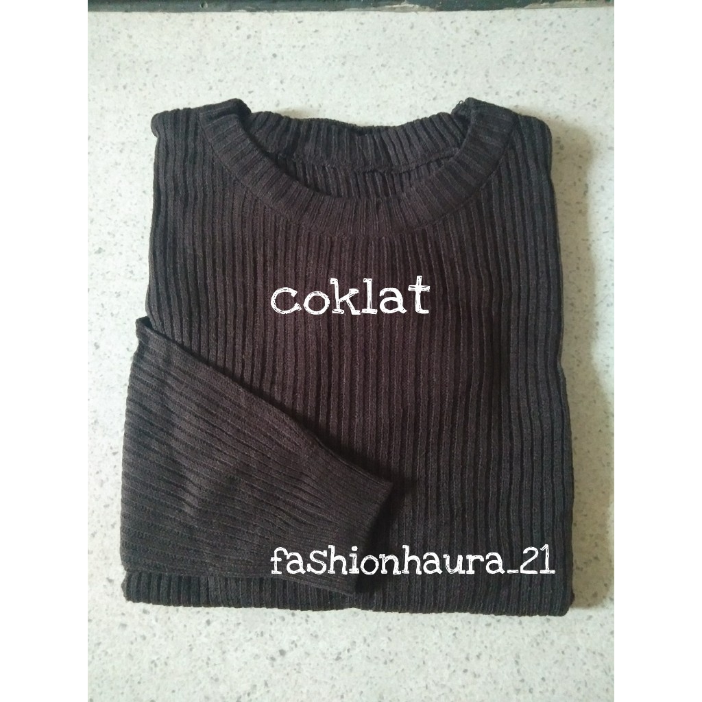 BEST SELLER BOXY ABG SWEATER RAJUT JUMBO WANITA OVERSIZE BAJU RAJUT POLOS HALUS ATASAN WANITA RAJUT PREMIUM-coklat choco