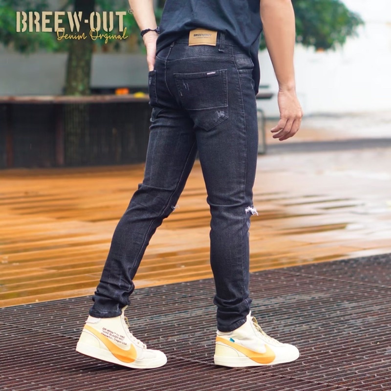 Celana Jeans Ripped Slimfit Pria premium