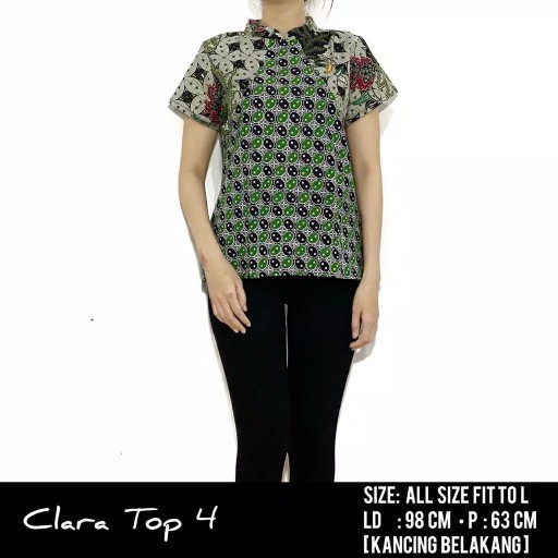 Comfortclothes9 - [ Real Pict] Atasan Batik Wanita Clara Top Seragam Kantor Batik Lengan Pendek