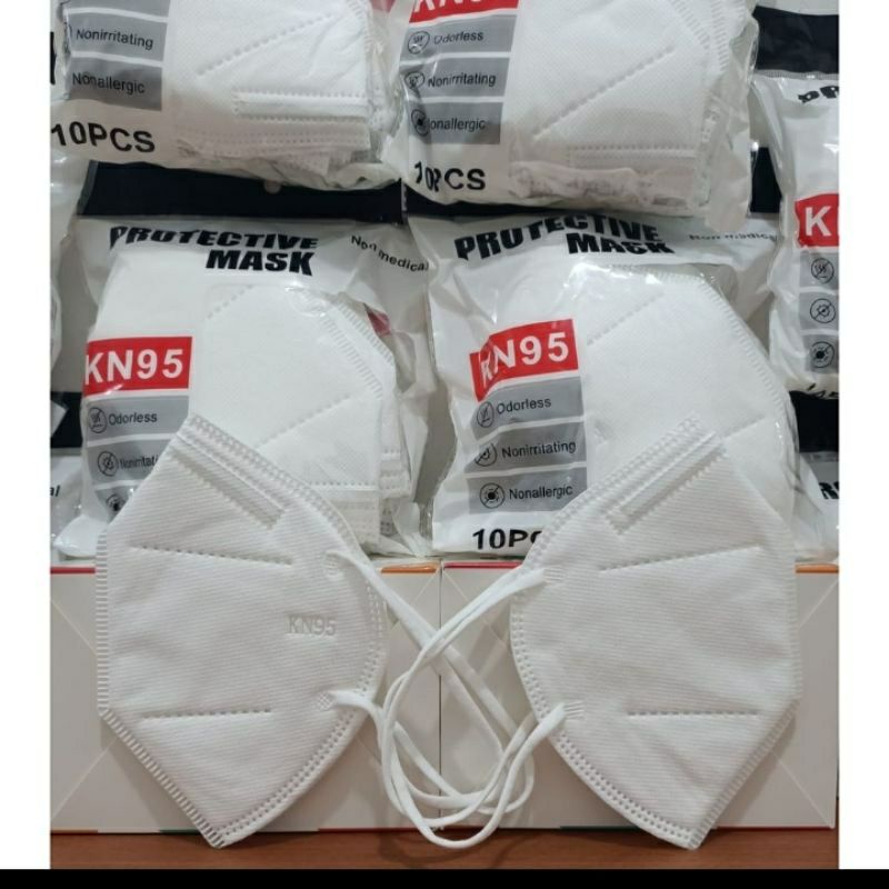 Masker KN95 Protective Mask isi 10 Pcs,Masker KN95 Disposable Mask - (Kawat dalam)