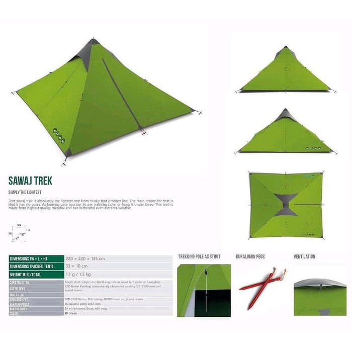 Tenda Ultralight Tarp Tent Husky Sawaj Trex