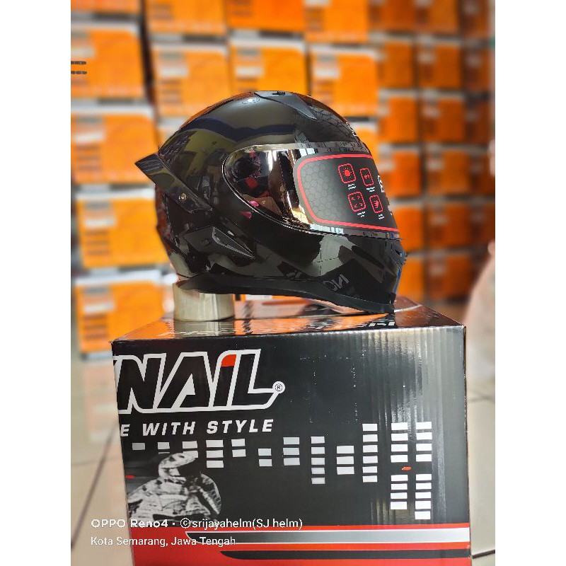 HELM SNAIL FF S1 BLAK METALIK PAKET GANTENG VISOR IRIDIUM