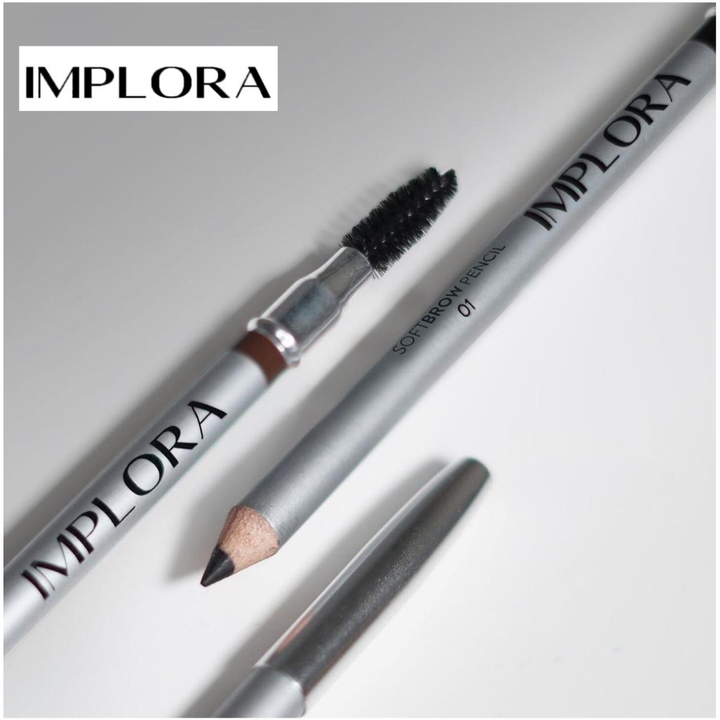 ⭐️ Beauty Expert ⭐️ IMPLORA Eye Brow Pencil 2 IN 1 ( PENSIL + SERUTAN + SIKAT ) ORIGINAL BPOM / 2IN1