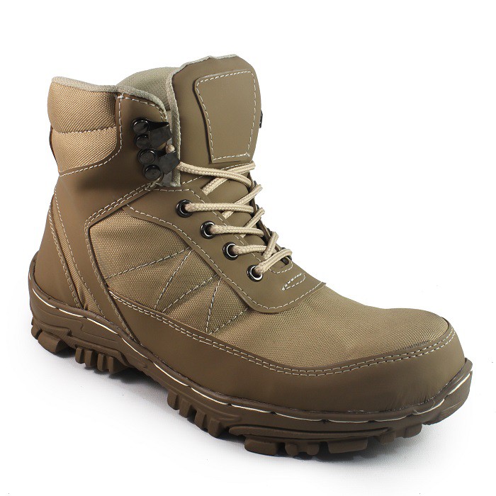 MS SHOP - Sepatu Terbaru Pria Walkers Hyuga Cream Tinggi Boots Sefty Hiking Gunung Tracking Laki