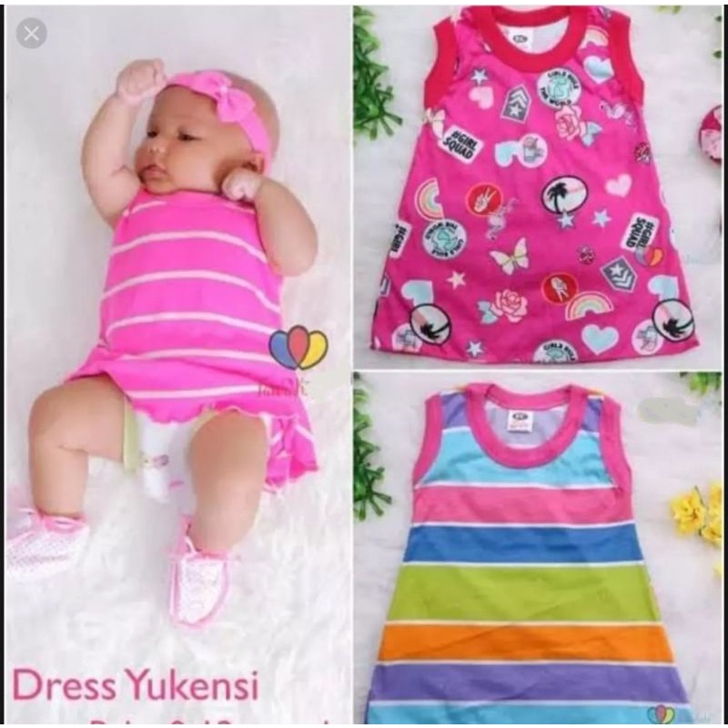 Dress Yukensi Anak Cewek Bayi 1-5 Tahun Trendy Singlet U Can See