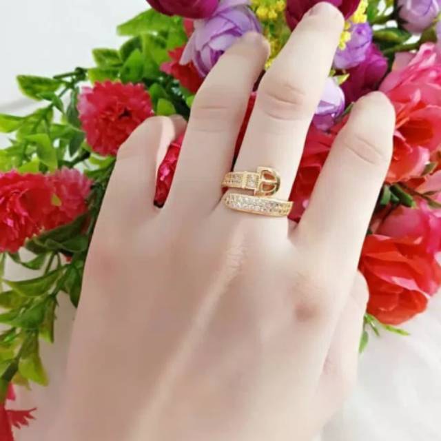 Cincin lapis emas 24k (ANTI IRITASI DAN TIDAK LUNTUR) 2701