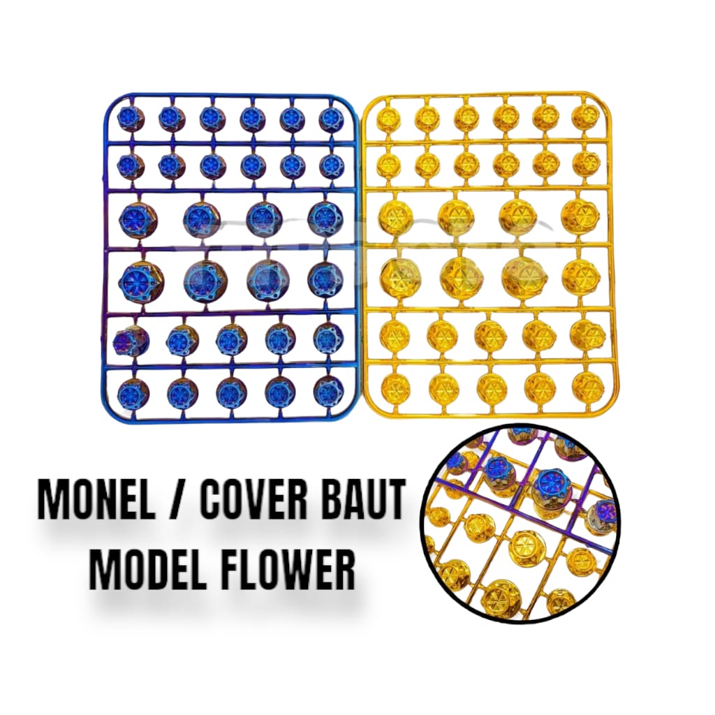 MONEL BAUT FLOWER COVER BAUT PROBOLT MONEL BAUT FLOWER TUTUP BAUT FLOWER COVER TUTUP BAUT VARIASI MOTOR UNIVERSAL - HARGA 1 SET