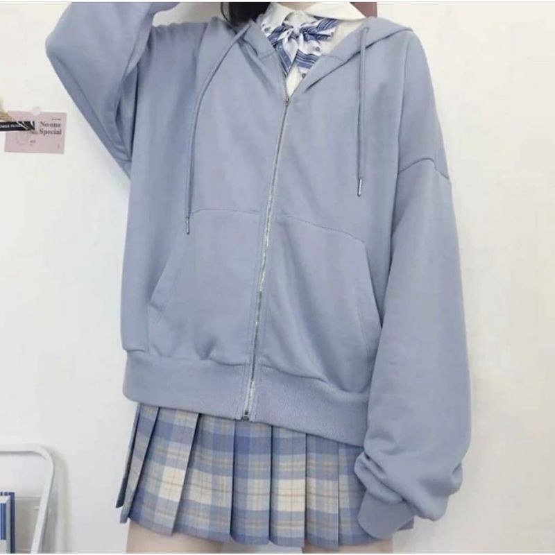 Size XXL ZIPER HOODIE - SWEATER POLOS ZIPPER - SWEATER OVERSIZE UNISEX - SWEATER HOODIE PRIA WANITA
