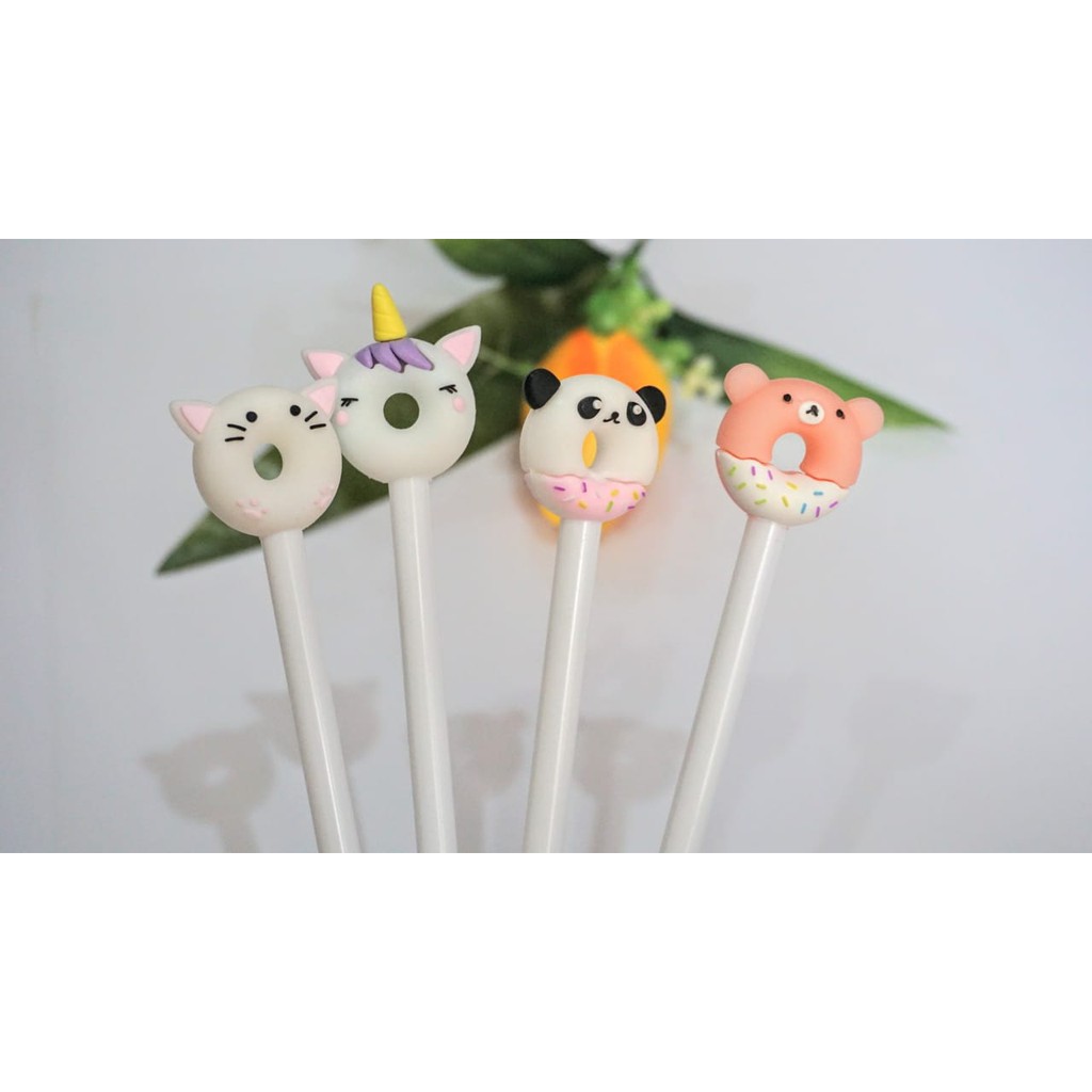 

COD Pulpen gel karakter donat unicorn pen pena bolpen alat tulis kantor stationary ballpoint