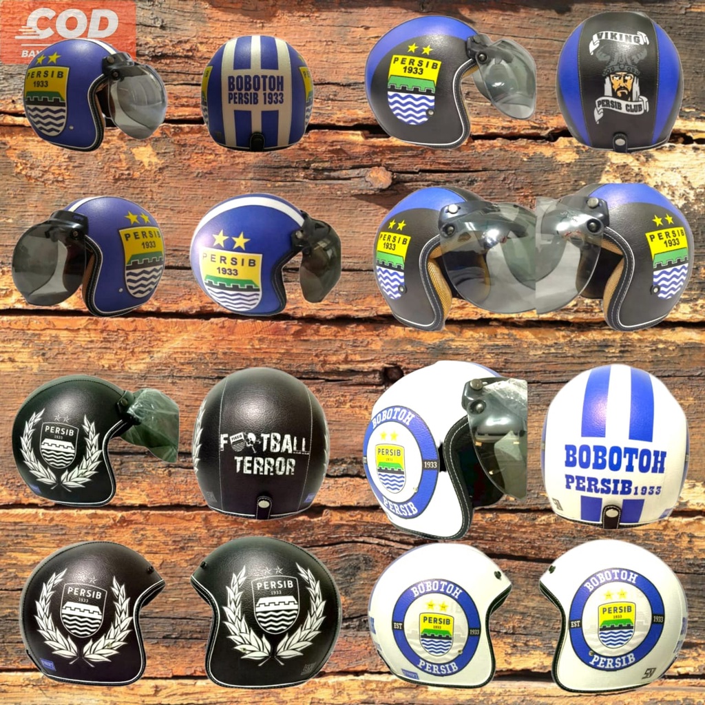 helm bogo edisi persib kaca cekung terbaru pria wanita