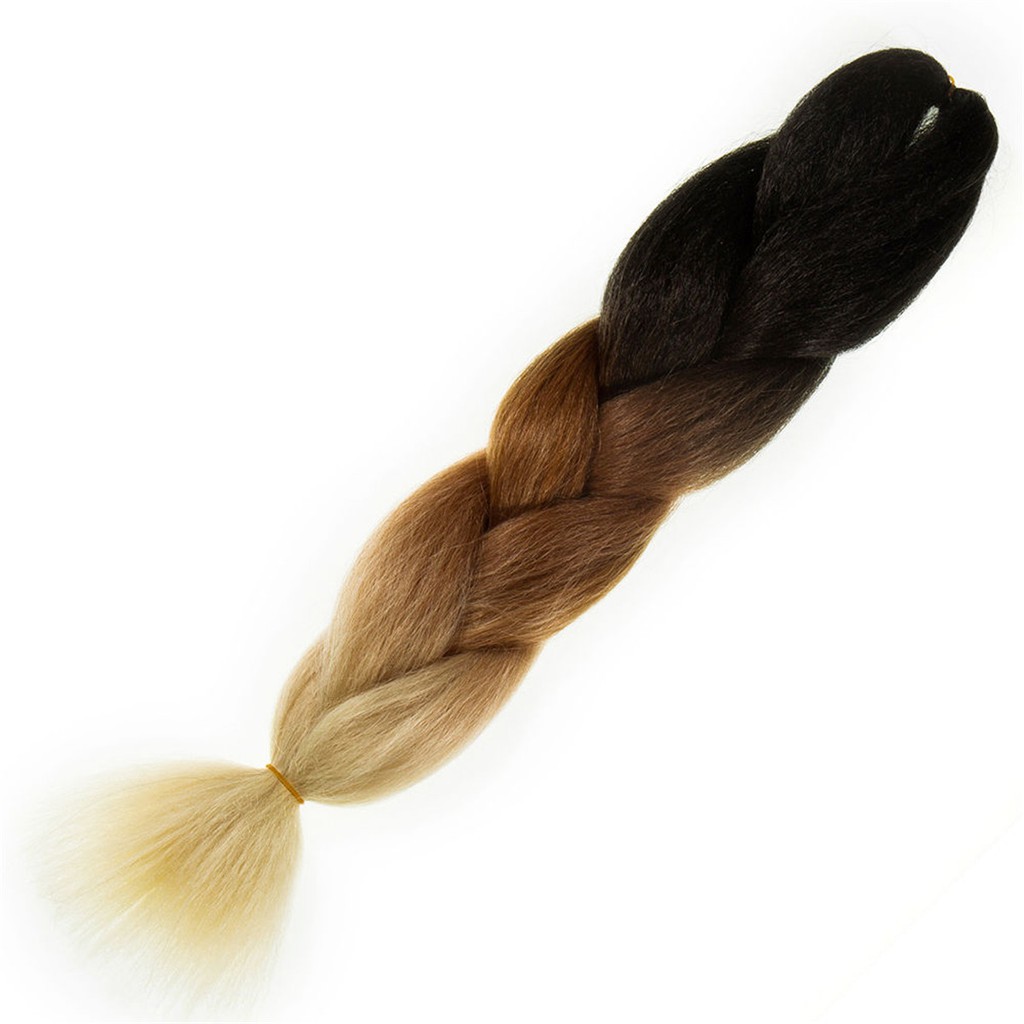 Zj 5x 24 Ombre Dip Dye Kanekalon Braiding Hair Extensions Black