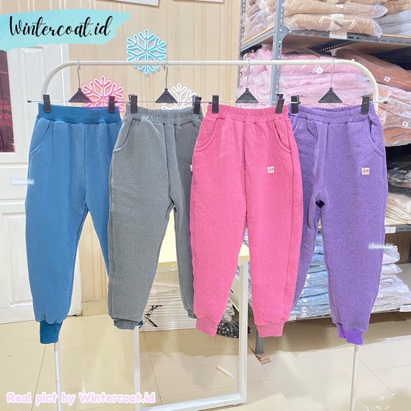 Celana legging winter anak kids winter bawahan musim dingin import hangat bulu domba suhu minus thermal