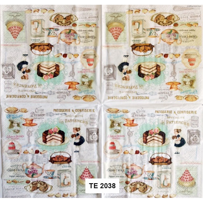 Tisu  Napkin Kerajinan  Decoupage Eropa  33X33 CM TE 2038 TTS