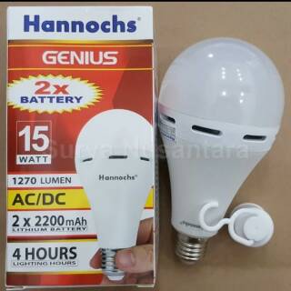 lampu led hannochs 15 watt emergency 15w sangat terang