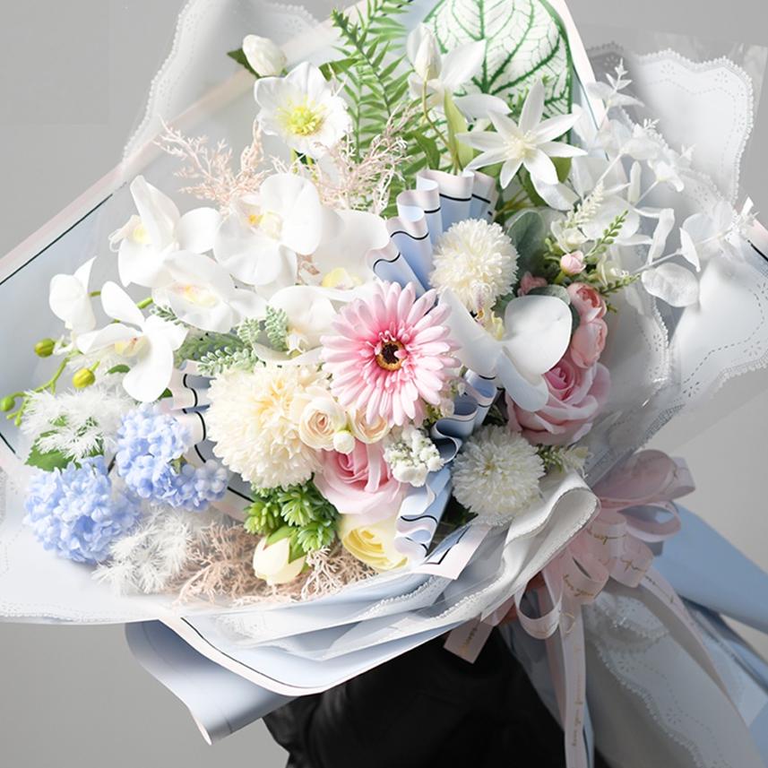 

♙ [20 LEMBAR] Flower Wrapping Paper Varian List Bi Color Frame Kertas Buket Bunga Cellophane Florist Kertas Kado ●