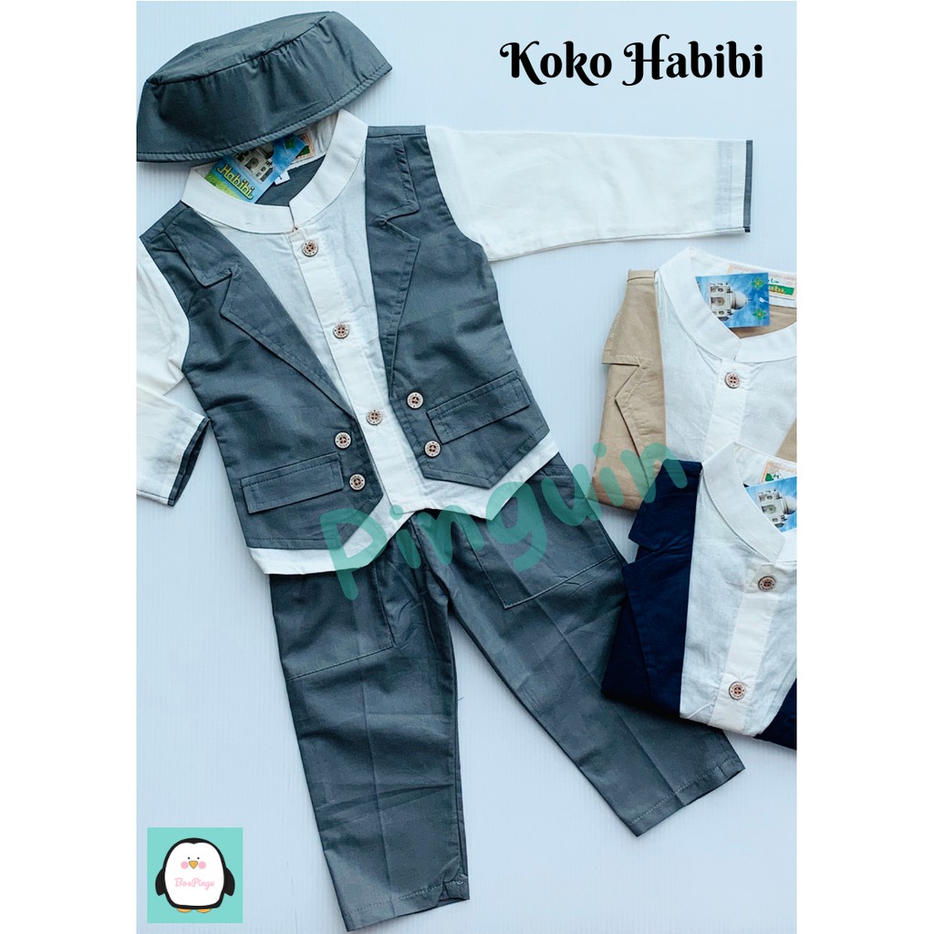 SETELAN KOKO BAJU  MUSLIM  ANAK  LAKI  LAKI  1 2 TAHUN MODEL 