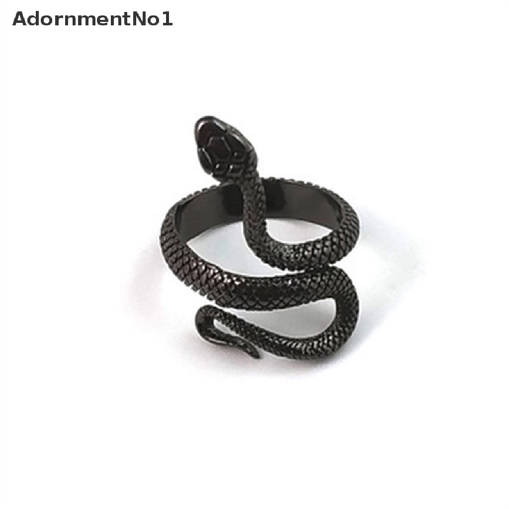 (AdornmentNo1) Cincin Terbuka Adjustable Model Ular Stereoskopik Retro Punk Untuk Wanita / Pesta