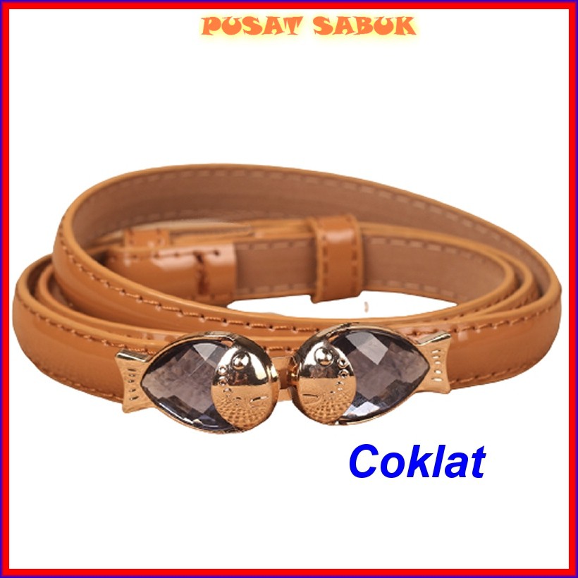 Gesper Ikat Pinggang kecil Wanita Women Belt Sabuk Kulit Gold Tali Fashion Warna Emas Korea kekinian