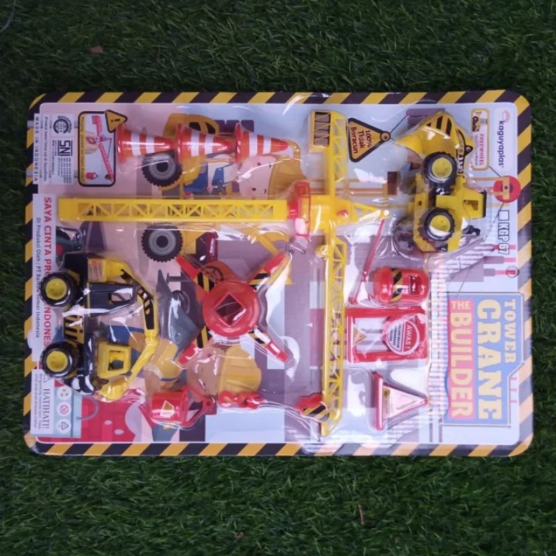 Tower Crane Builder Truk Mainan Anak