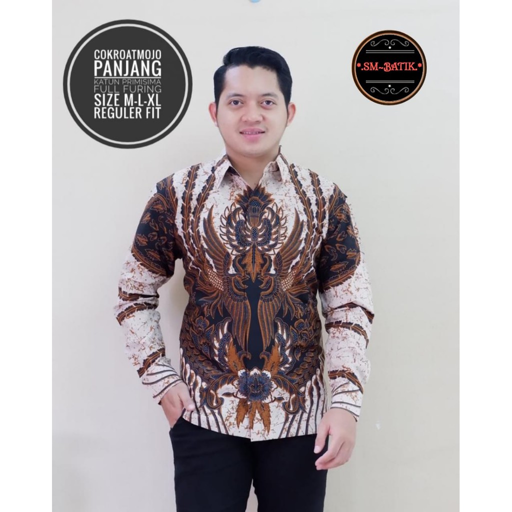 Cokroatmojo kemeja batik pria modern asli solo atasan batik by sm