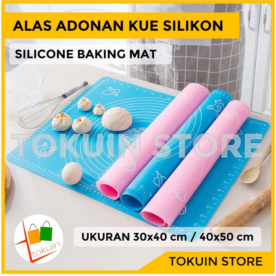 Alas Adonan Kue Silikon Kue Roti Silikon Silicone Baking Mat Sheet Rolling Tatakan