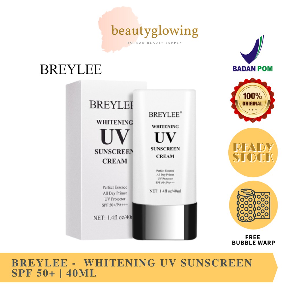 BREYLEE UV Sunscreen SPF 50+ - Krim Pelindung Wajah (40ml)