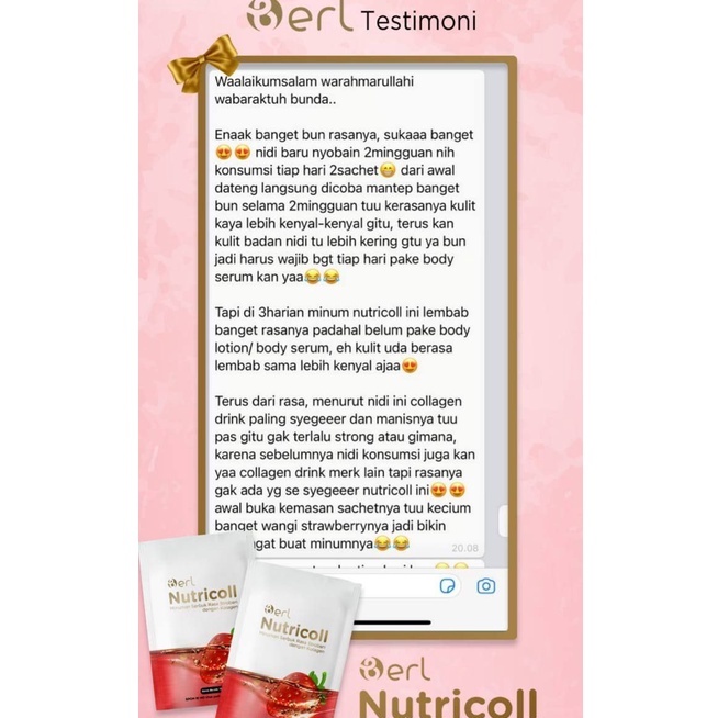 BERL NUTRICOLL MINUMAN SERBUK KOLAGEN RASA STROBERI