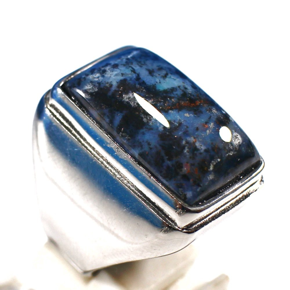 CINCIN BATU AKIK NATURAL BACAN DOKO KEMBANG BLUE Z OCTAGON BODYGLASS