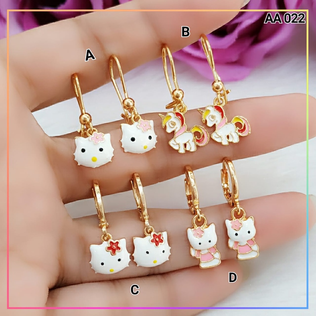 Anting xuping anting anak balita lucu karakter pony perhiasan lapis emas gold AA 022