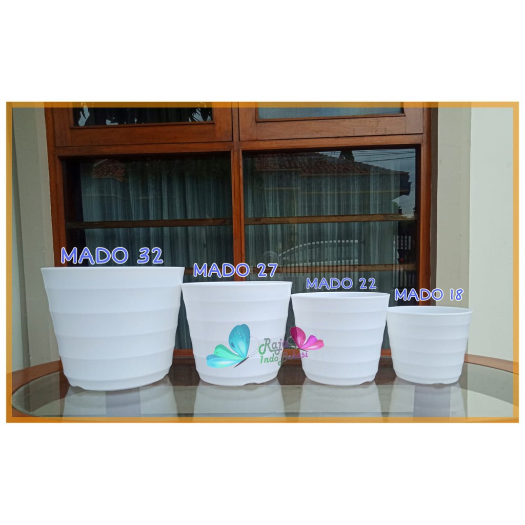 Pot Mado 32 Putih Pot Lovenia Pm – 8032 – Pot Taman Bunga Hias Aglonema Ukuran Mirip Pot Tawon 27