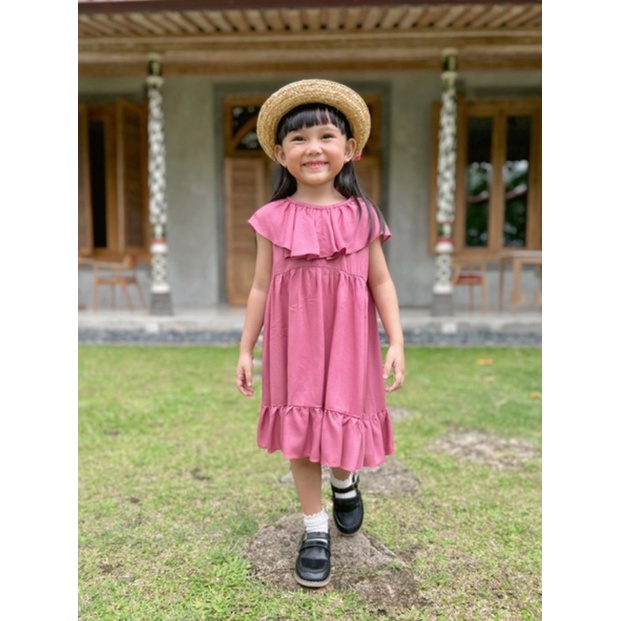 Dress Loly 1 - 5 Tahun Dress Anak Smilee Lolly Dress Lucu Adem Lembut Sehari hari Anak CBKS S23