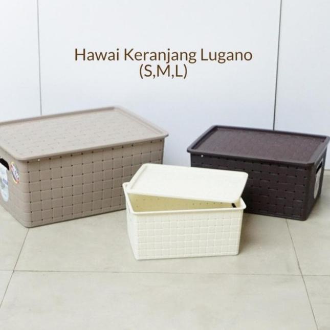 Hadir Promo KERANJANG JUMBO SERBAGUNA LUGANO + TUTUP HAWAII ( S, M, L) BOX KERANJANG MAKEUP MURAH