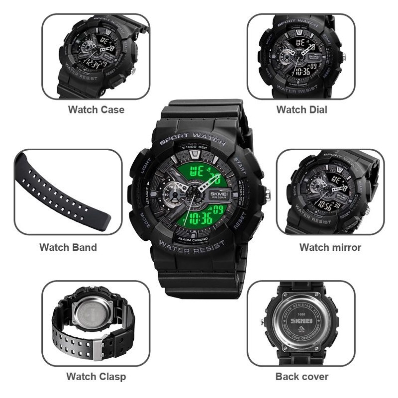 SKMEI 1688 Jam Tangan Digital Analog Anti Air WK-SBY