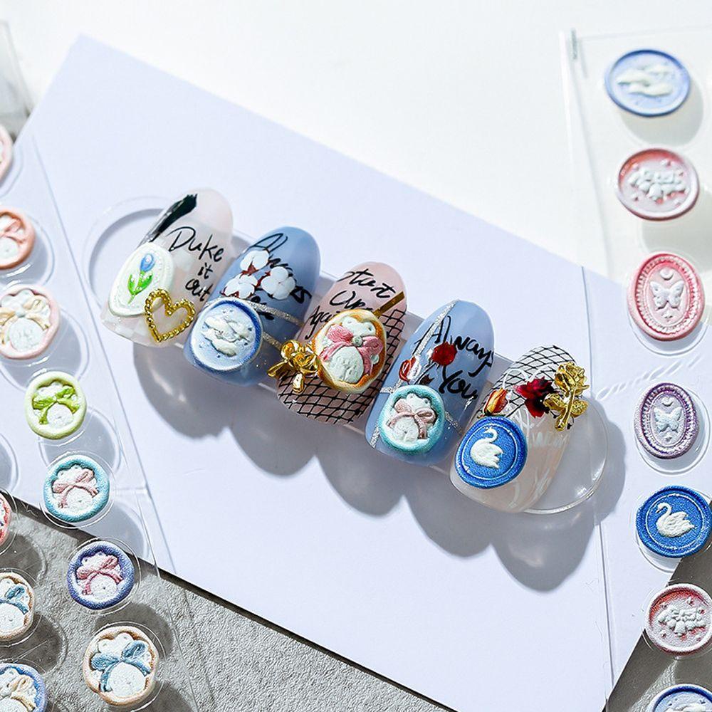 Needway Kartun Stiker Kuku Lucu Fashion Chipmunk Cinta Hati Perekat Diri DIY Nail Art Dekorasi