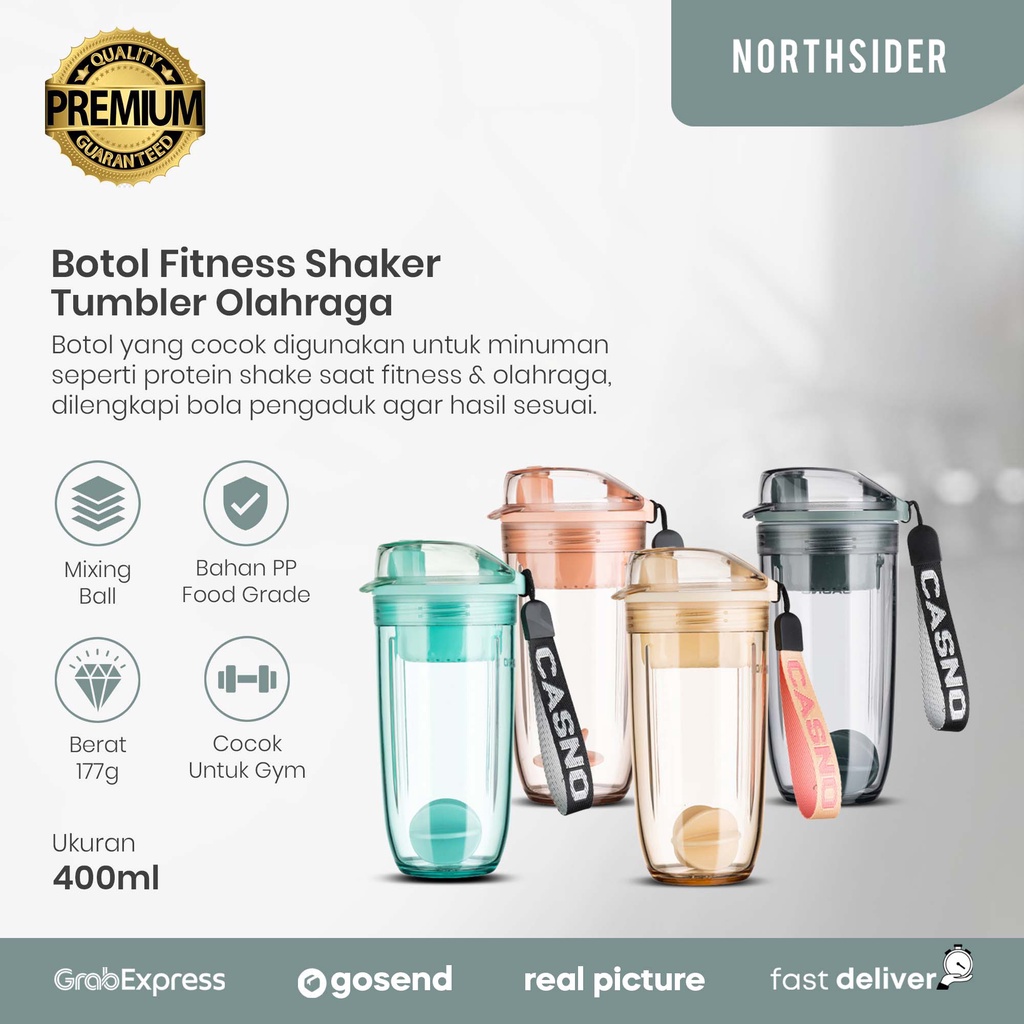 FITNESS SHAKER BOTTLE 400ML | TUMBLER BOTOL MINUM OLAHRAGA