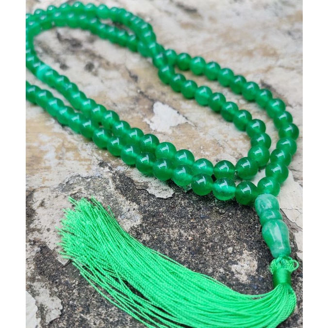 TASBIH BATU IJO GARUT ASLI NATURAL ISI 99 BUTIR
