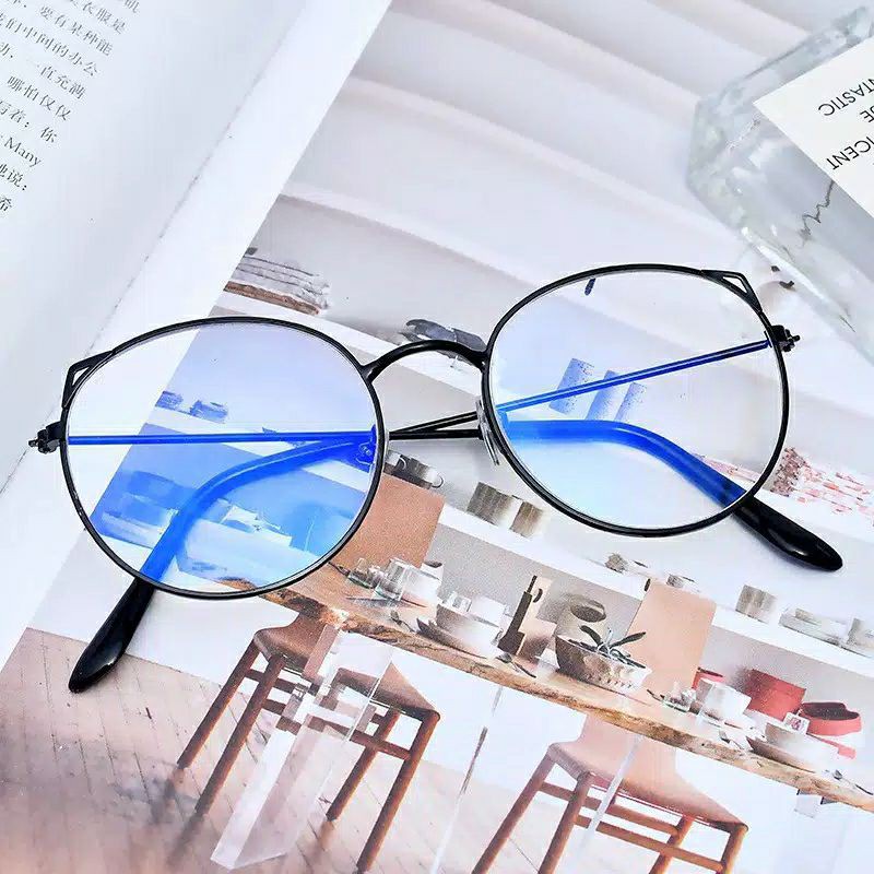 Kacamata Fashion Oval Anti Radiasi Style Korea Frame anti blueray MH.ID