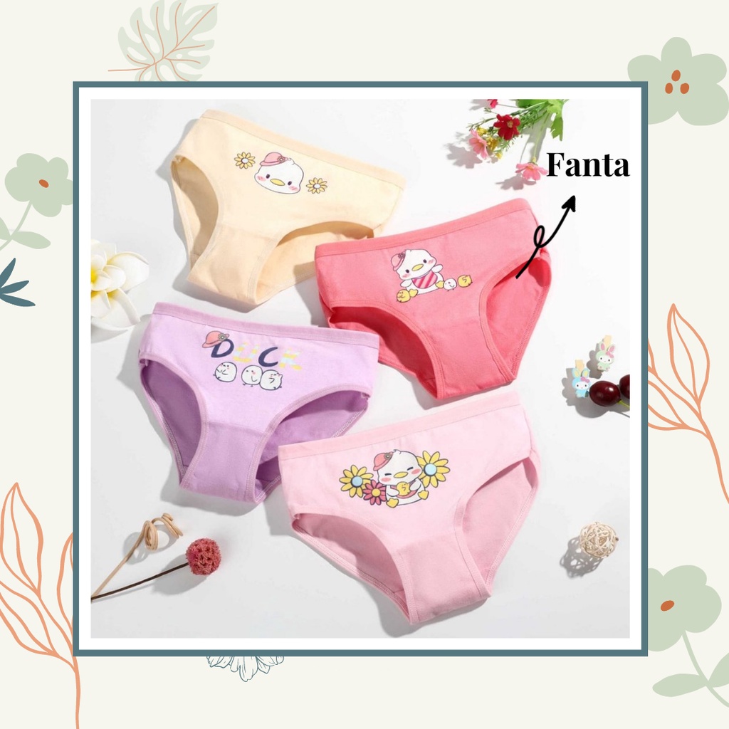 MBSS - XING DAILY CD DUCK FLOWER STG celana dalam anak perempuan bahan katun halus 2-12 Tahun