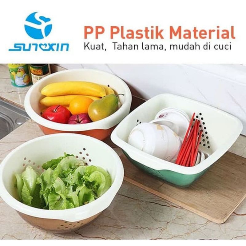 BASKOM BULAT SARING 2 LAYER DI SERTAI PENUTUP