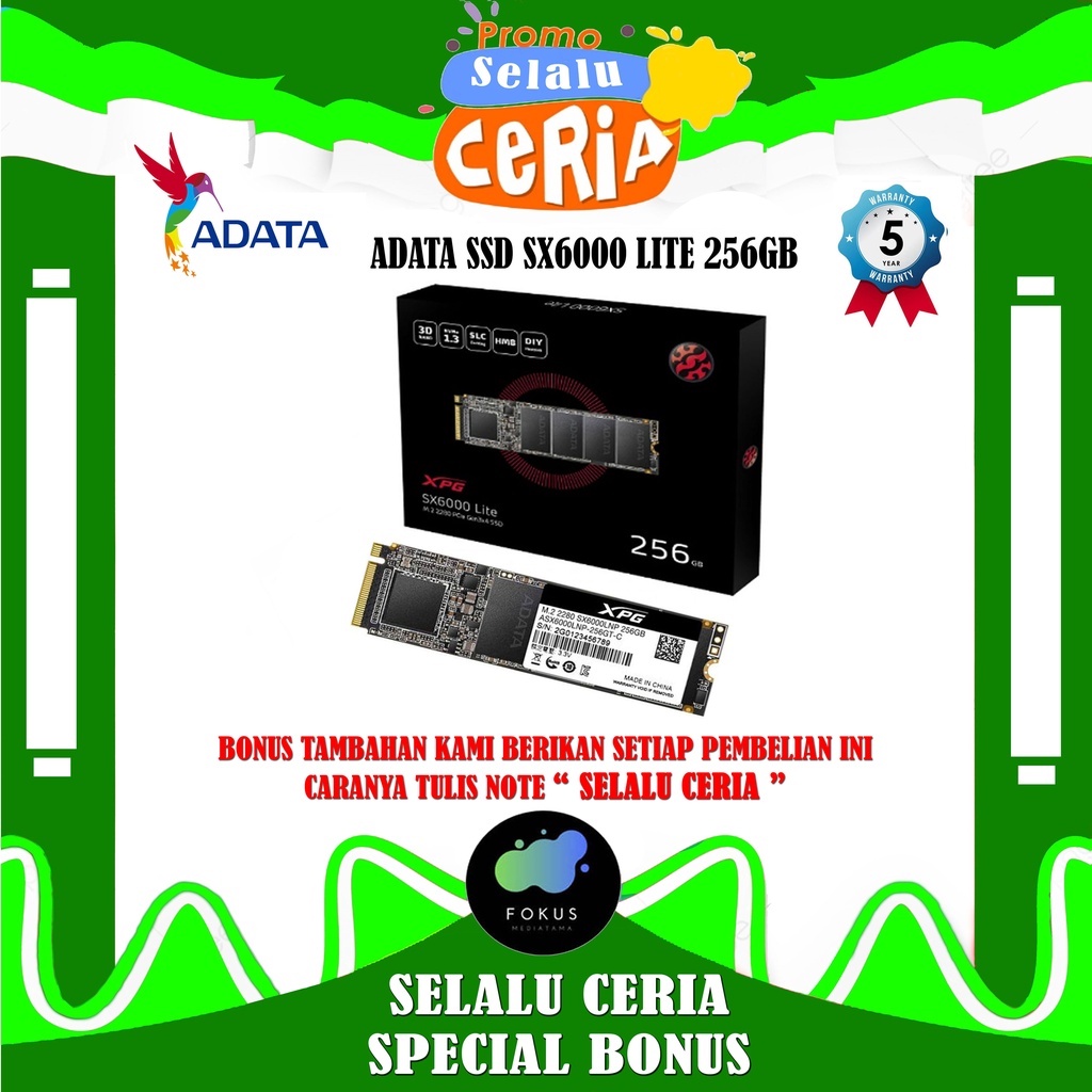 SSD ADATA XPG SX6000 Lite 256GB M.2 NVMe 2280 PCIe Gen3x4