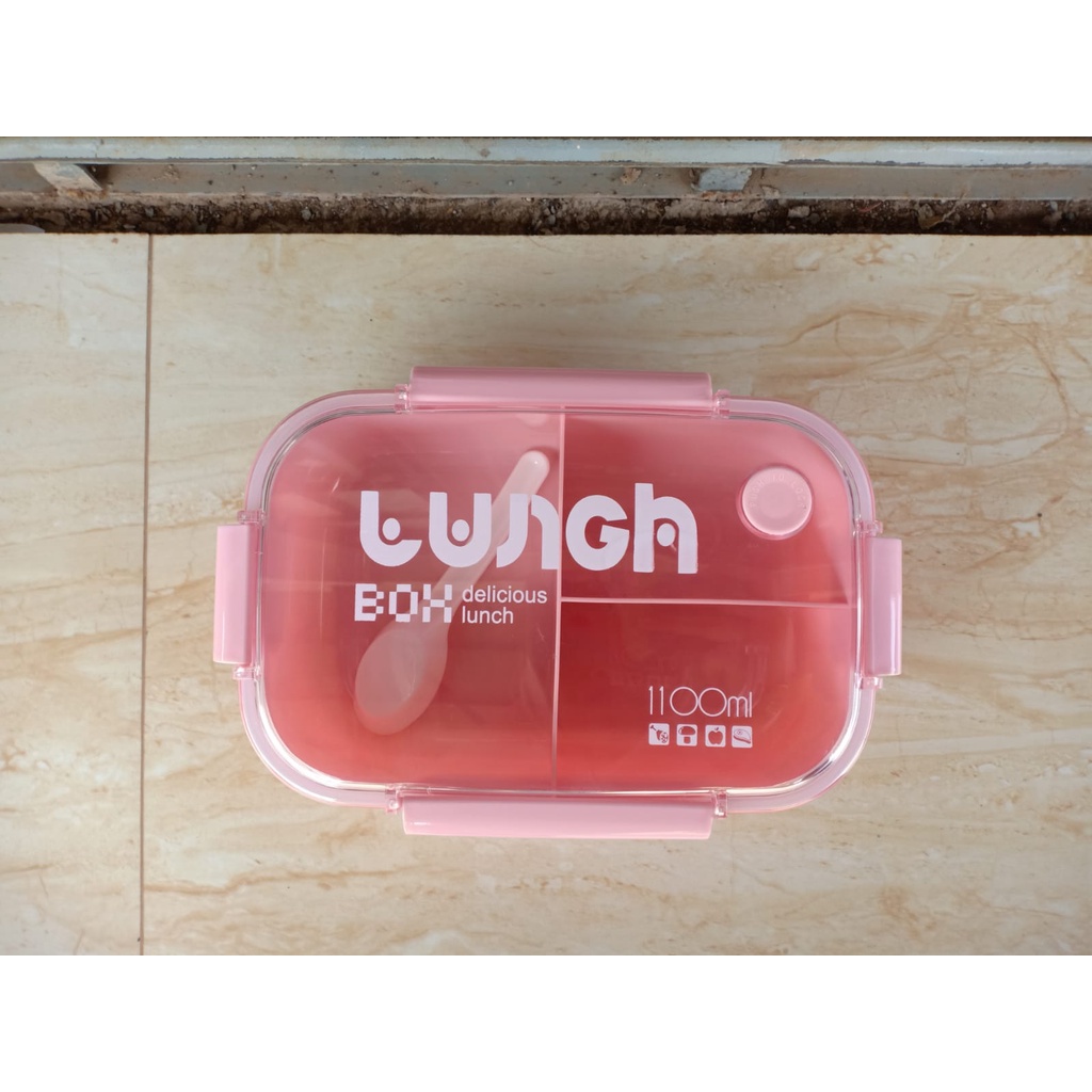 MURAH ! LUNCH BOX TEMPAT BEKAL ANAK / KEKANTOR MOTIF ELEGANT DENGAN  3 SEKAT TUTUP BENING