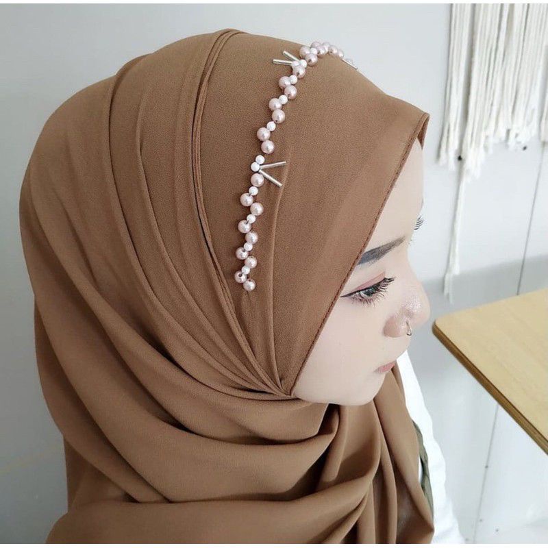 Pasmina Ceruty Payet / Hijab pesta / Jilbab Mutiara