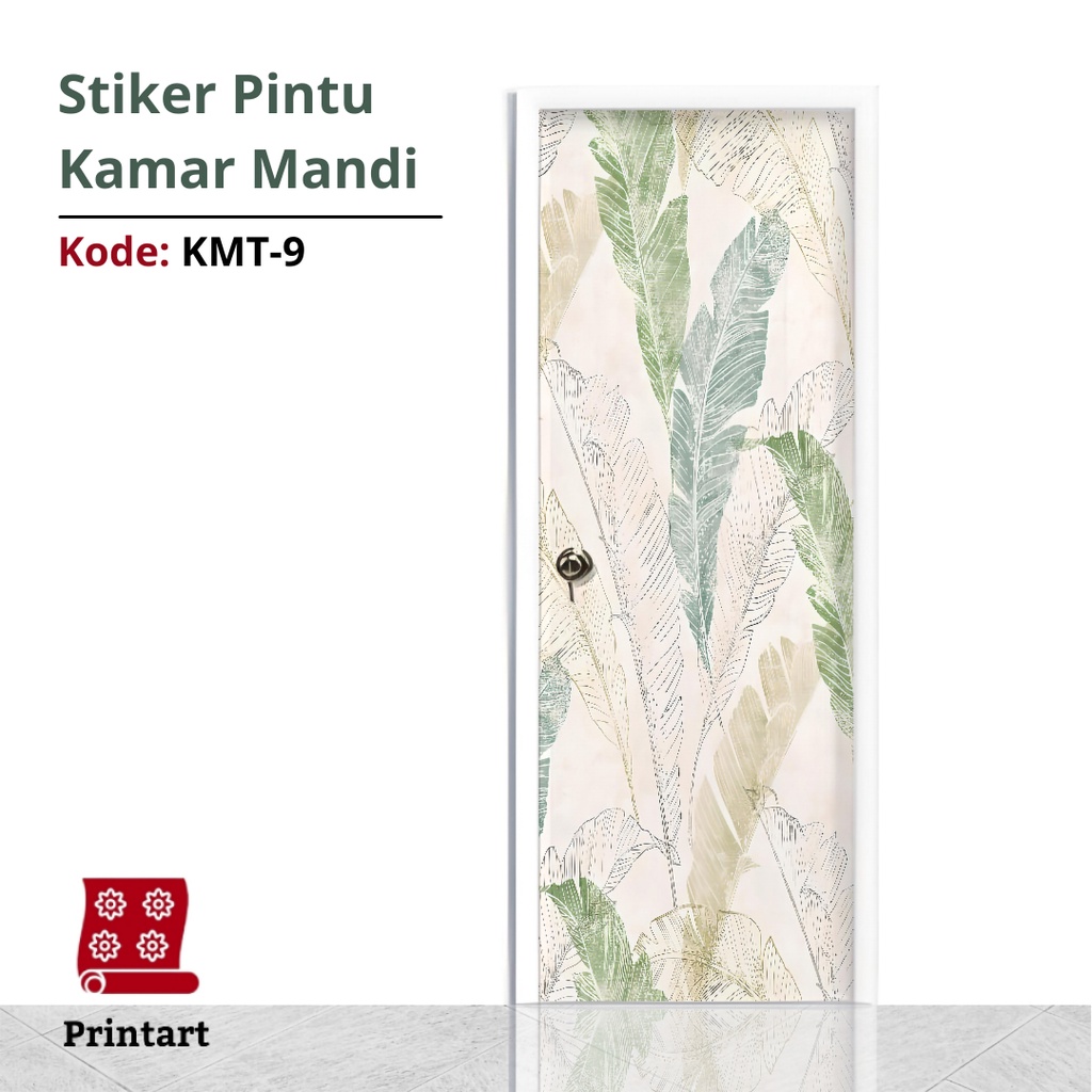 Stiker Pintu Kamar Mandi Toilet Motif Tropical Kode KMT-9 - FX