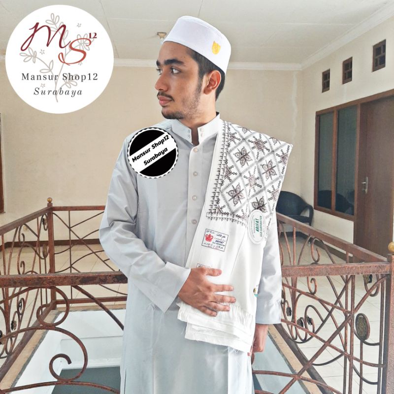 Sorban Putih Arifat Kasmiri Bordir