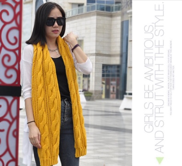 IMPORT MOLLAD Scarf Long Syal Rajut Wool Panjang Persegi Musim Dingin Winter Infinity Scarf