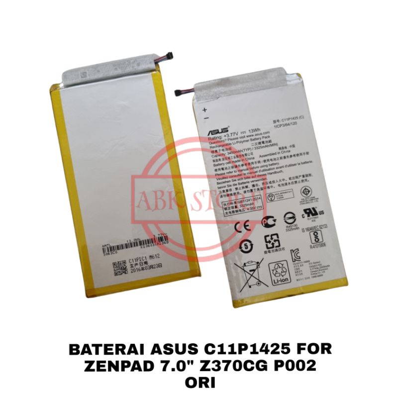 BATRE BATERAI BATTERY ASUS ZENPAD 7.0 Z370CG P002 C11P1425 ORIGINAL