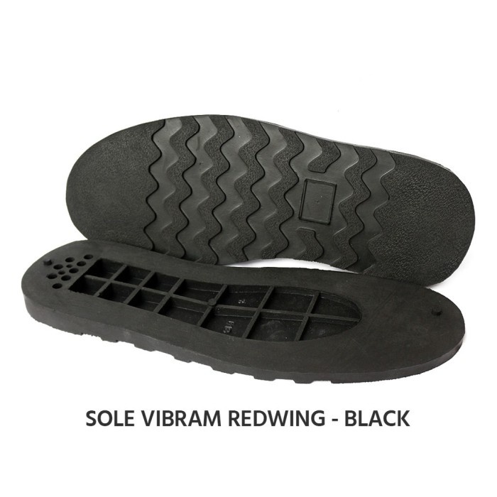 SOL REDWING VIBRAM HITAM DAN KREM KARET, SOL POTONG