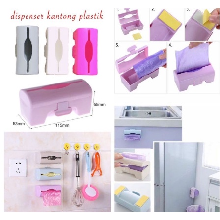 Dispenser Kantong Plastik Sampah Gulung Tempel Tembok Wadah isi Ulang Plastik Sampah Roll Box Plastik Gulung Plastic Storage Box