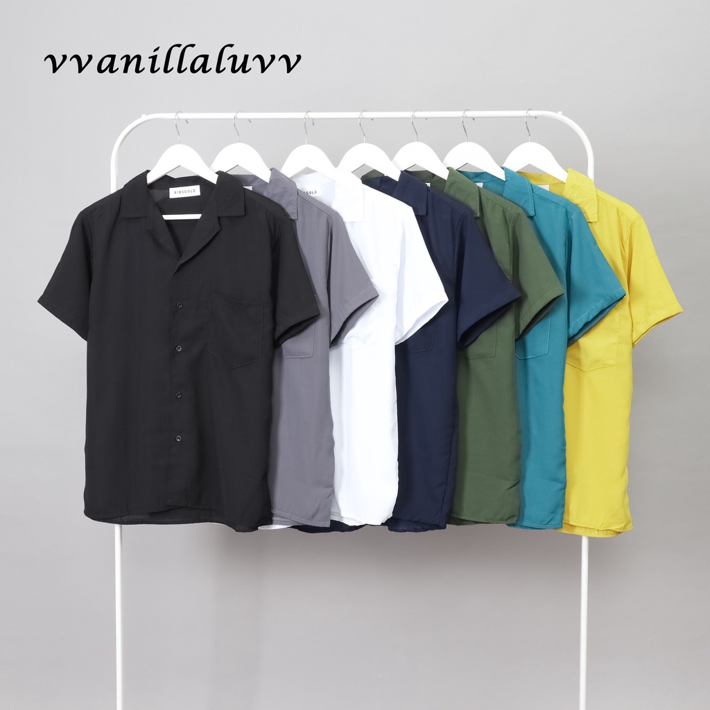 Ribsgold Shirt Man Amarine Kemeja Polos Kemeja Pendek Murah